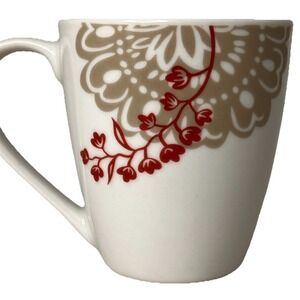 Tabletops Gallery Floral Ceramic Coffee Mug Blue Red‎ Boho Modern Cup